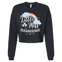 Little Miss Shenanigans St Patrick's Day Rainbow Cropped Pullover Crew