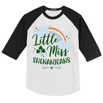Little Miss Shenanigans St Patrick's Day Rainbow Kids Colorblock Raglan Jersey