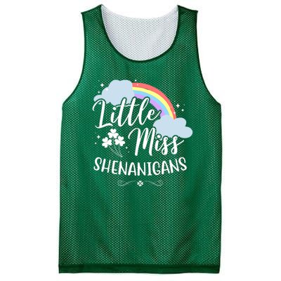 Little Miss Shenanigans St Patrick's Day Rainbow Mesh Reversible Basketball Jersey Tank