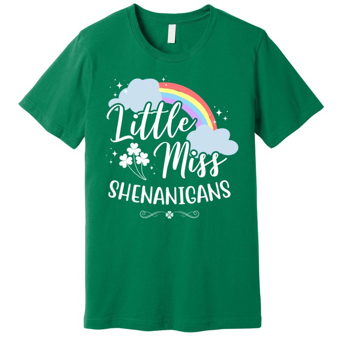 Little Miss Shenanigans St Patrick's Day Rainbow Premium T-Shirt