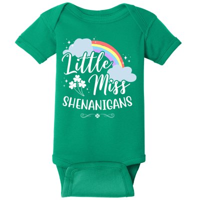 Little Miss Shenanigans St Patrick's Day Rainbow Baby Bodysuit