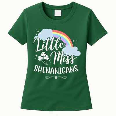 Little Miss Shenanigans St Patrick's Day Rainbow Womens T-Shirt