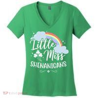 Little Miss Shenanigans St Patrick's Day Rainbow Women's V-Neck T-Shirt