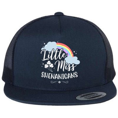 Little Miss Shenanigans St Patrick's Day Rainbow Flat Bill Trucker Hat