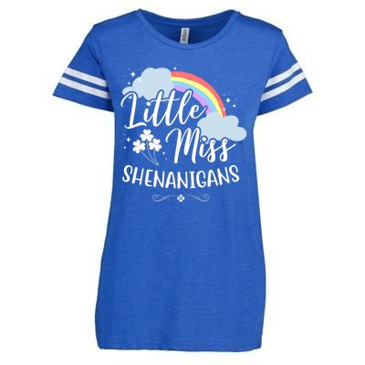 Little Miss Shenanigans St Patrick's Day Rainbow Enza Ladies Jersey Football T-Shirt