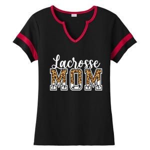 Lacrosse Mom Sport Lover Leopard Game Day Mothers Day Ladies Halftime Notch Neck Tee