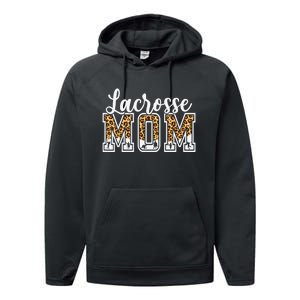 Lacrosse Mom Sport Lover Leopard Game Day Mothers Day Performance Fleece Hoodie