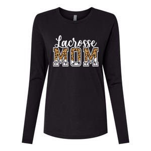 Lacrosse Mom Sport Lover Leopard Game Day Mothers Day Womens Cotton Relaxed Long Sleeve T-Shirt