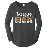 Lacrosse Mom Sport Lover Leopard Game Day Mothers Day Women's Perfect Tri Tunic Long Sleeve Shirt