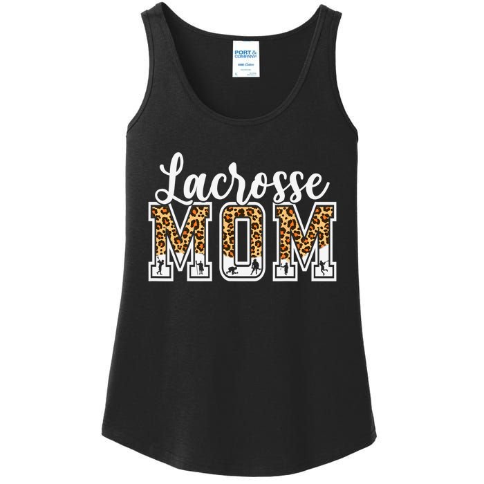 Lacrosse Mom Sport Lover Leopard Game Day Mothers Day Ladies Essential Tank