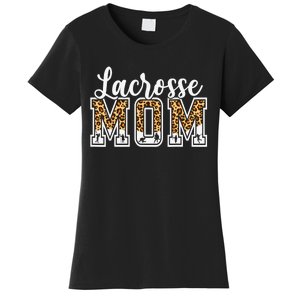 Lacrosse Mom Sport Lover Leopard Game Day Mothers Day Women's T-Shirt