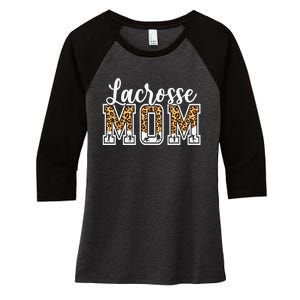 Lacrosse Mom Sport Lover Leopard Game Day Mothers Day Women's Tri-Blend 3/4-Sleeve Raglan Shirt