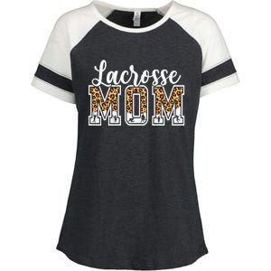 Lacrosse Mom Sport Lover Leopard Game Day Mothers Day Enza Ladies Jersey Colorblock Tee