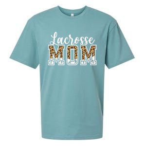 Lacrosse Mom Sport Lover Leopard Game Day Mothers Day Sueded Cloud Jersey T-Shirt