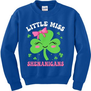 Little Miss Shenanigans St Patricks Day Kids Sweatshirt