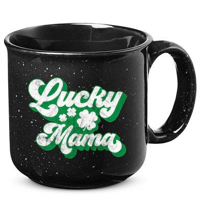 Lucky Mama St Patricks Day Gift Vintage 15oz Campfire Ceramic Mug