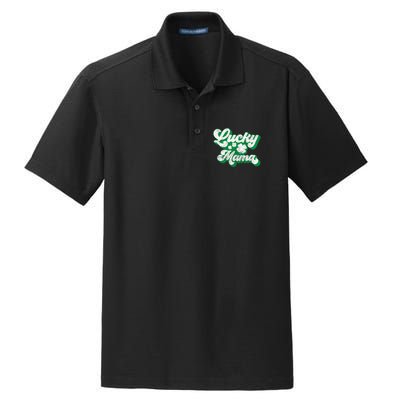 Lucky Mama St Patricks Day Gift Vintage Dry Zone Grid Polo