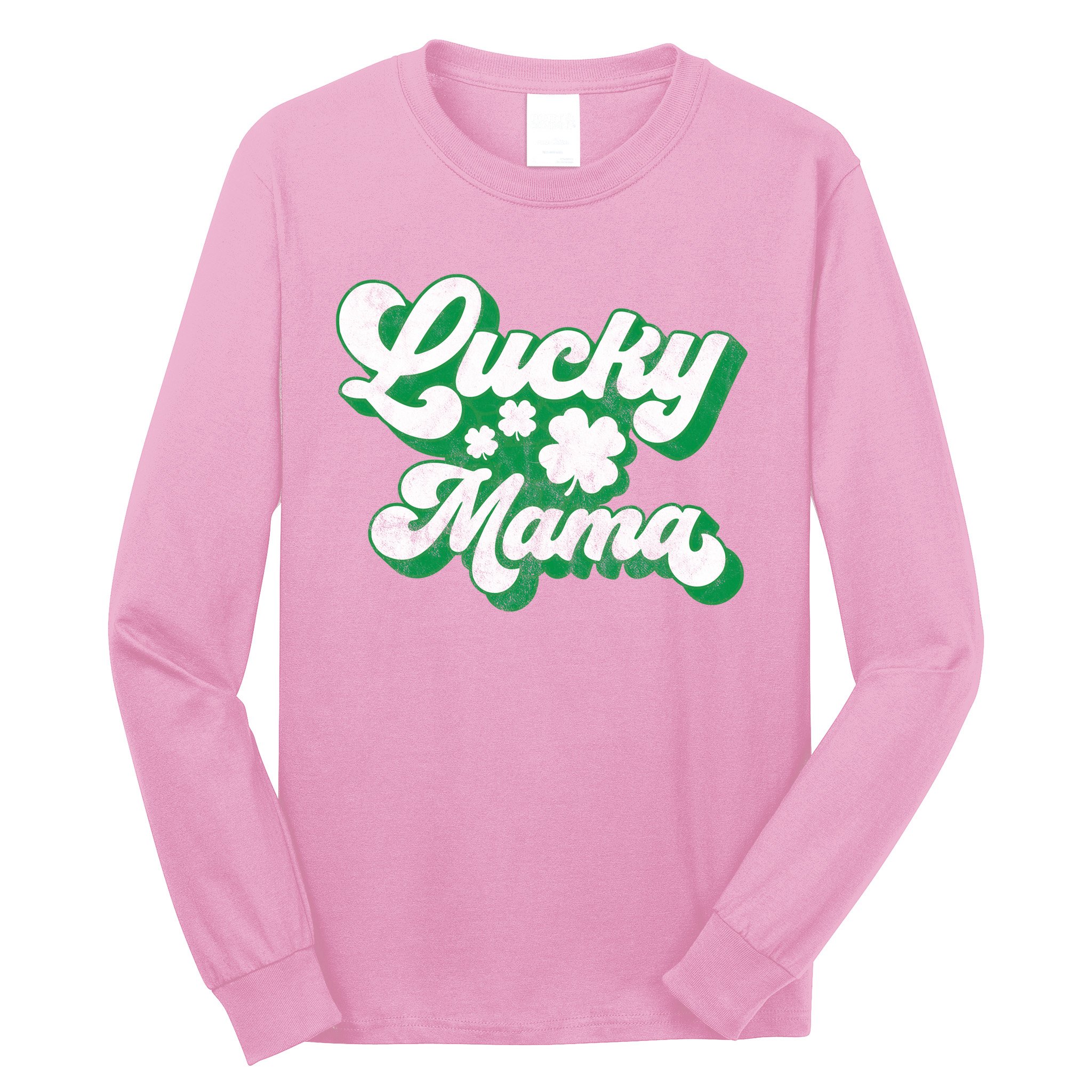 Lucky Mama St Patricks Day Gift Vintage Long Sleeve Shirt