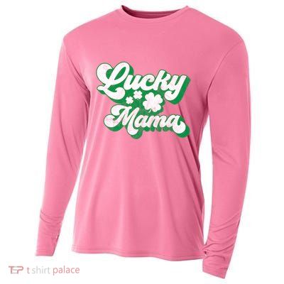 Lucky Mama St Patricks Day Gift Vintage Cooling Performance Long Sleeve Crew