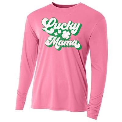 Lucky Mama St Patricks Day Gift Vintage Cooling Performance Long Sleeve Crew