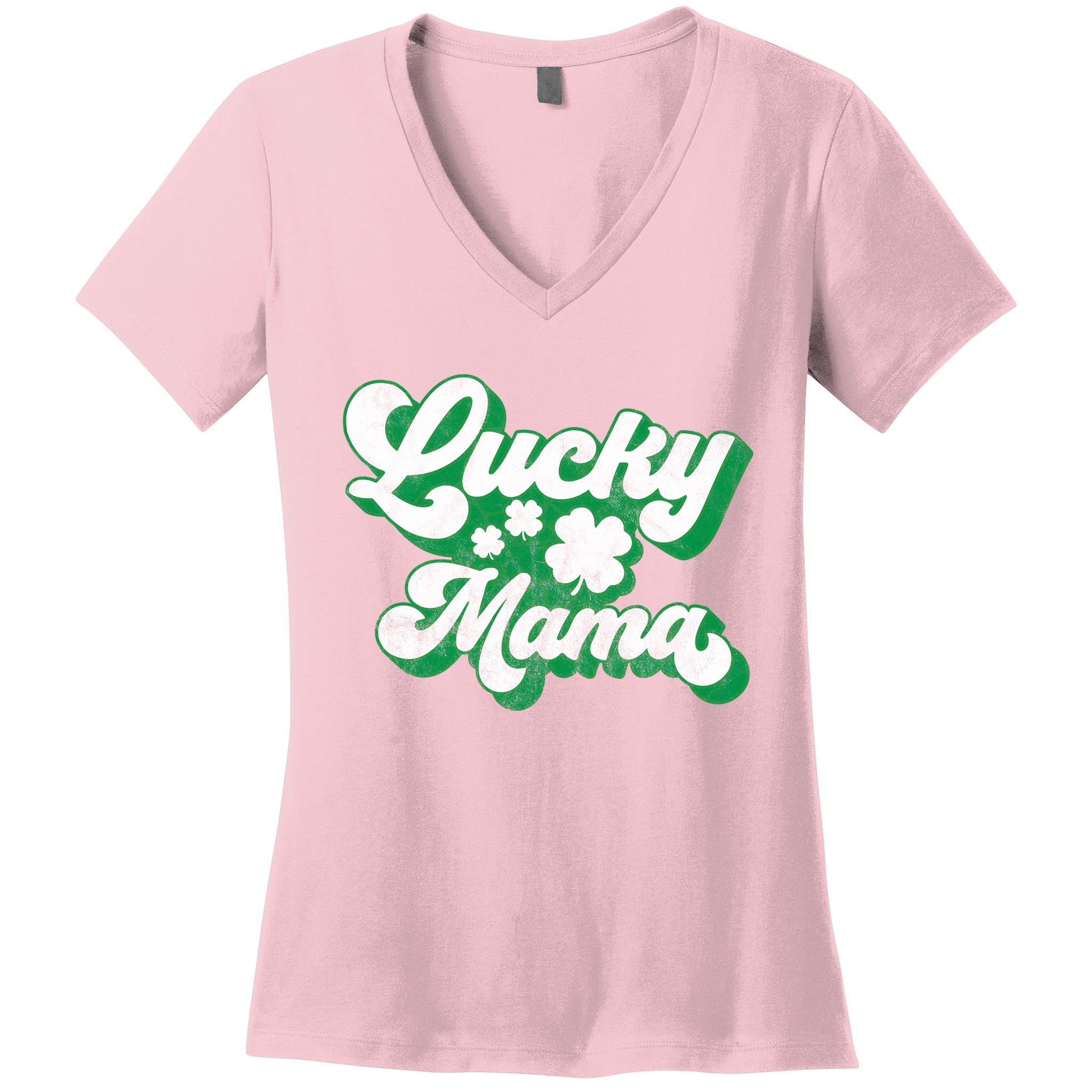 Lucky Mama St Patricks Day Gift Vintage Women's V-Neck T-Shirt