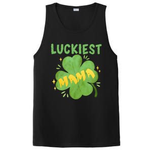 Luckiest Mama St Patricks Day Shamrock Mom Mother Gift PosiCharge Competitor Tank