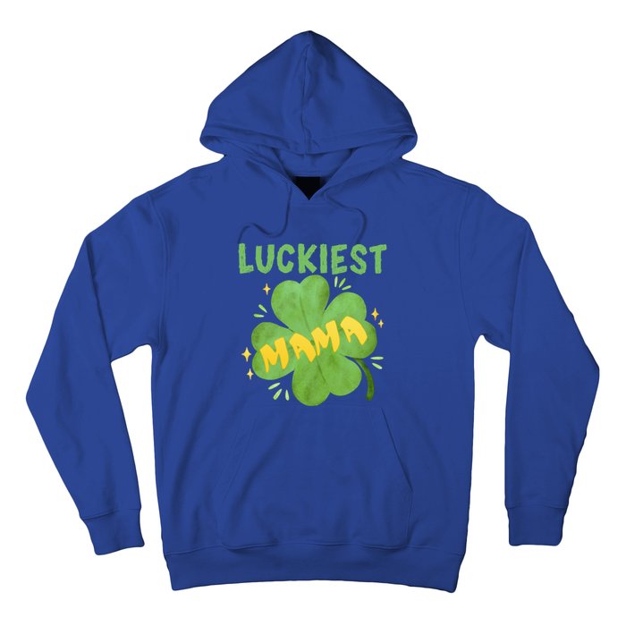 Luckiest Mama St Patricks Day Shamrock Mom Mother Gift Hoodie