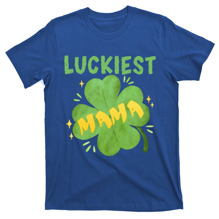 Luckiest Mama St Patricks Day Shamrock Mom Mother Gift T-Shirt