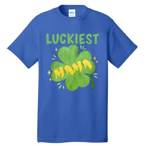 Luckiest Mama St Patricks Day Shamrock Mom Mother Gift Tall T-Shirt