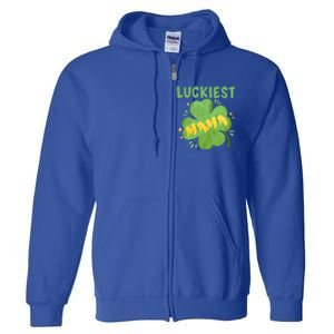 Luckiest Mama St Patricks Day Shamrock Mom Mother Gift Full Zip Hoodie