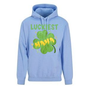 Luckiest Mama St Patricks Day Shamrock Mom Mother Gift Unisex Surf Hoodie