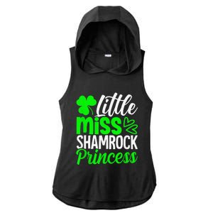 Little Miss Shamrock Princess St Patrick's Day Irish Girls Ladies PosiCharge Tri-Blend Wicking Draft Hoodie Tank