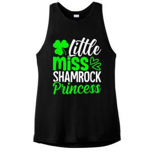 Little Miss Shamrock Princess St Patrick's Day Irish Girls Ladies PosiCharge Tri-Blend Wicking Tank