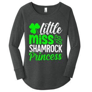 Little Miss Shamrock Princess St Patrick's Day Irish Girls Women's Perfect Tri Tunic Long Sleeve Shirt