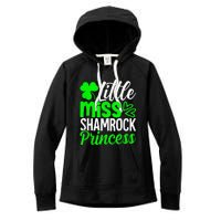 Little Miss Shamrock Princess St Patrick's Day Irish Girls Women's Fleece Hoodie