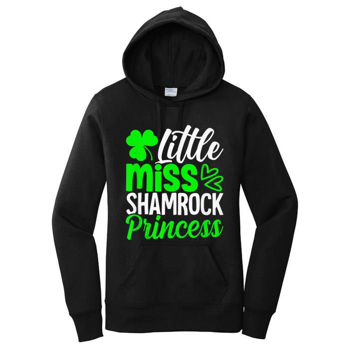 Little Miss Shamrock Princess St Patrick's Day Irish Girls Women's Pullover Hoodie