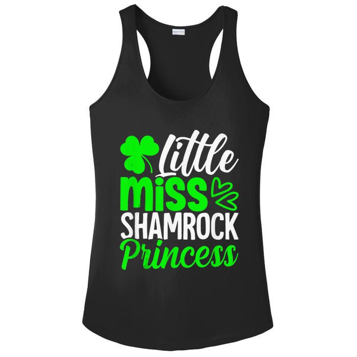 Little Miss Shamrock Princess St Patrick's Day Irish Girls Ladies PosiCharge Competitor Racerback Tank