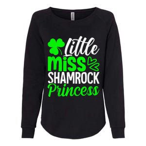 Little Miss Shamrock Princess St Patrick's Day Irish Girls Womens California Wash Sweatshirt