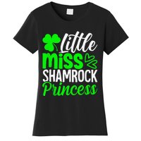 Little Miss Shamrock Princess St Patrick's Day Irish Girls Women's T-Shirt