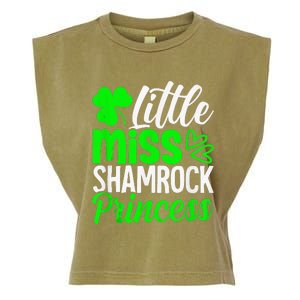 Little Miss Shamrock Princess St Patrick's Day Irish Girls Garment-Dyed Women's Muscle Tee