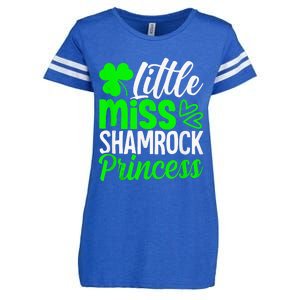 Little Miss Shamrock Princess St Patrick's Day Irish Girls Enza Ladies Jersey Football T-Shirt