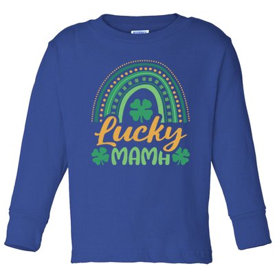 Lucky Mama St Patricks Day Rainbow Mom Cute Gift Toddler Long Sleeve Shirt