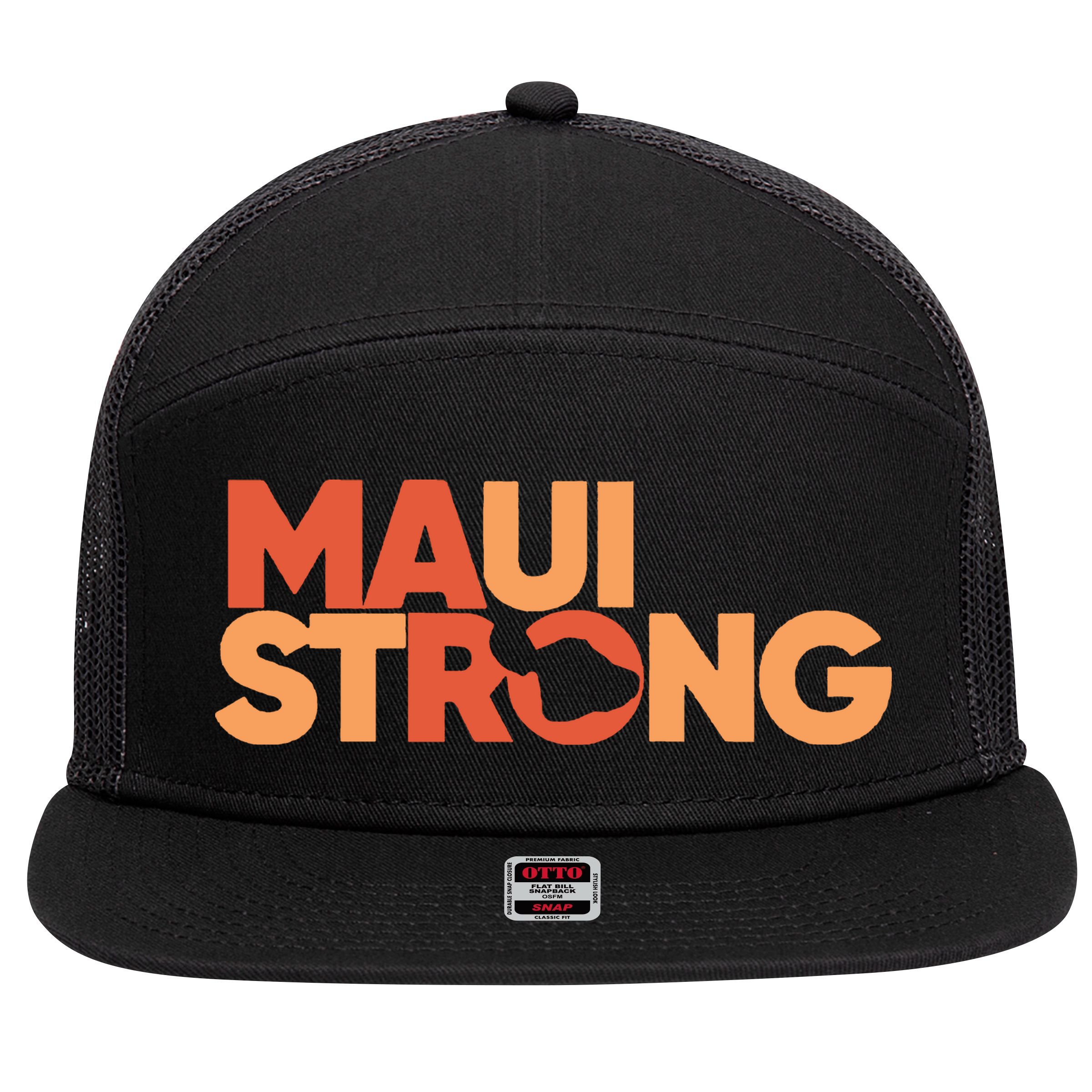 Lahaina Maui Strong Fundraiser Maui Fire 7 Panel Mesh Trucker Snapback Hat