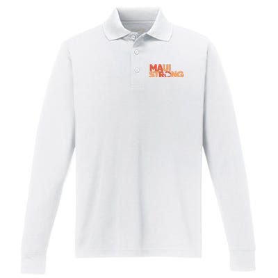 Lahaina Maui Strong Fundraiser Maui Fire Performance Long Sleeve Polo