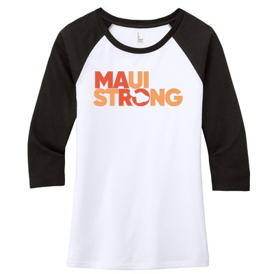 Lahaina Maui Strong Fundraiser Maui Fire Women's Tri-Blend 3/4-Sleeve Raglan Shirt