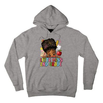 Little Miss Second Grade Back To School Messy Bun Afro Girl Tall Hoodie