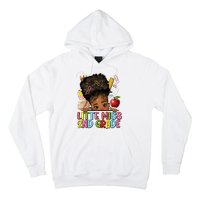 Little Miss Second Grade Back To School Messy Bun Afro Girl Hoodie