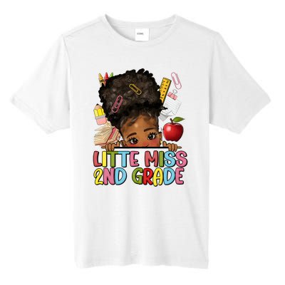 Little Miss Second Grade Back To School Messy Bun Afro Girl Tall Fusion ChromaSoft Performance T-Shirt