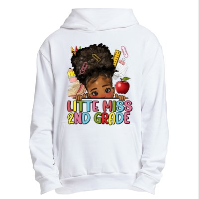 Little Miss Second Grade Back To School Messy Bun Afro Girl Urban Pullover Hoodie