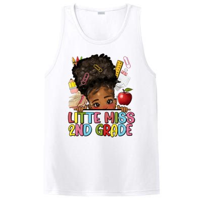 Little Miss Second Grade Back To School Messy Bun Afro Girl PosiCharge Competitor Tank